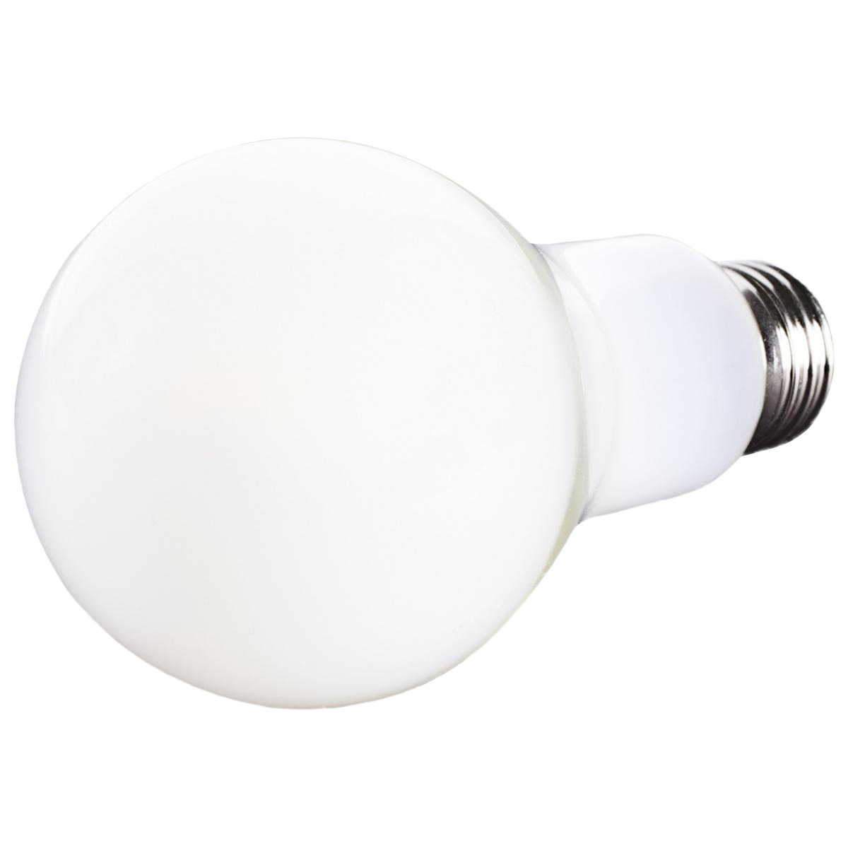 Frosted A21 LED bulb with medium base providing cool white energy-efficient lighting for home and electrical use under $50 collection