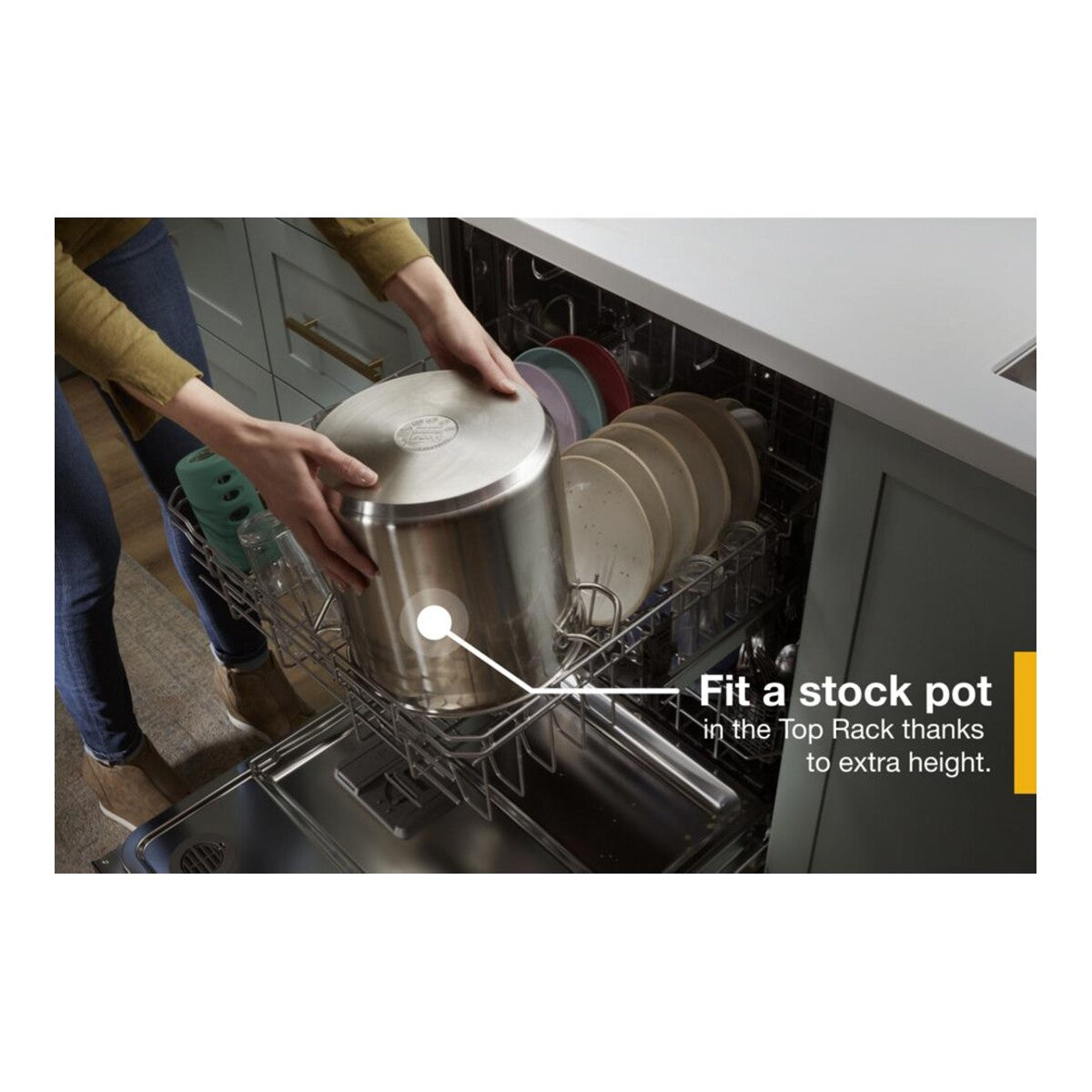 24” Stainless Steel Dishwasher with AI Intelligent Wash and Tall Top Rack