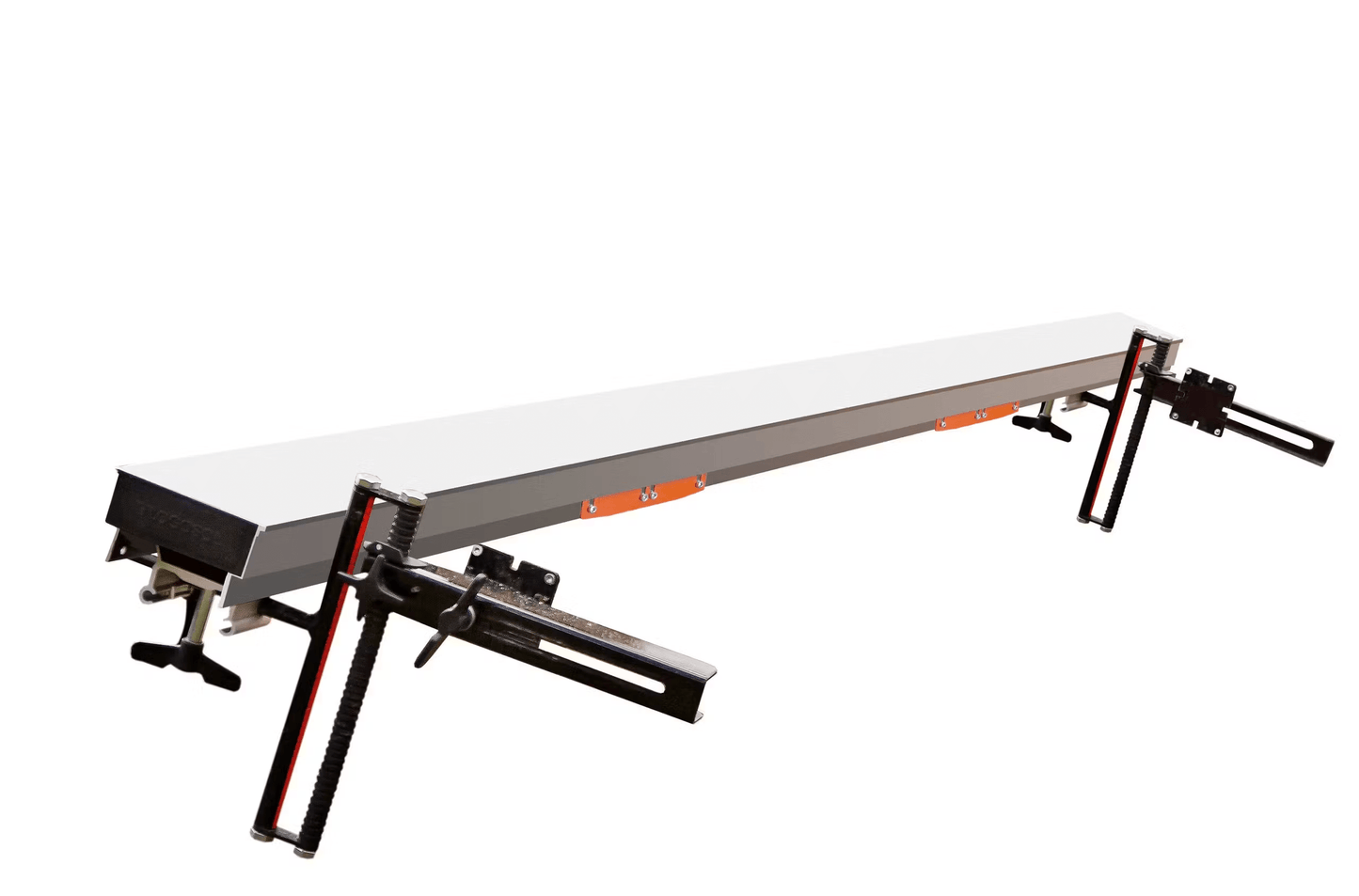 Steel guide rail system with adjustable clamps for precise chainsaw milling from Logosol in Tools and Home Improvement collections