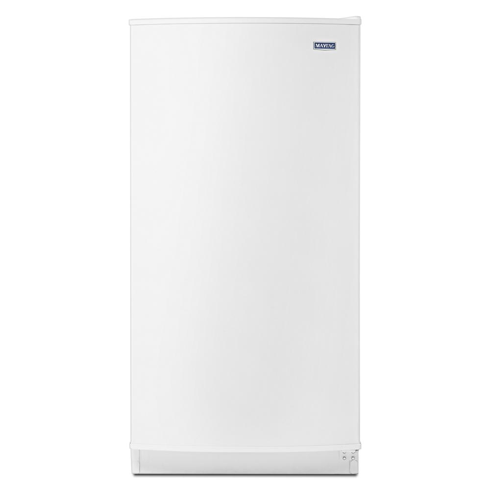 White upright freezer with frost free technology and fast freeze option for kitchen and appliances collections