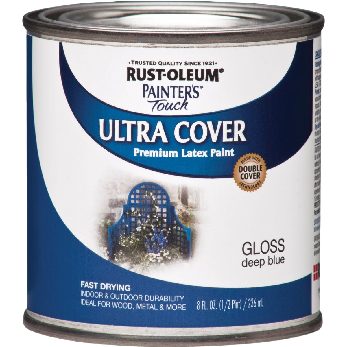 Glossy deep blue multi-purpose latex paint can for specialty paint, home improvement, and tools collections under $50