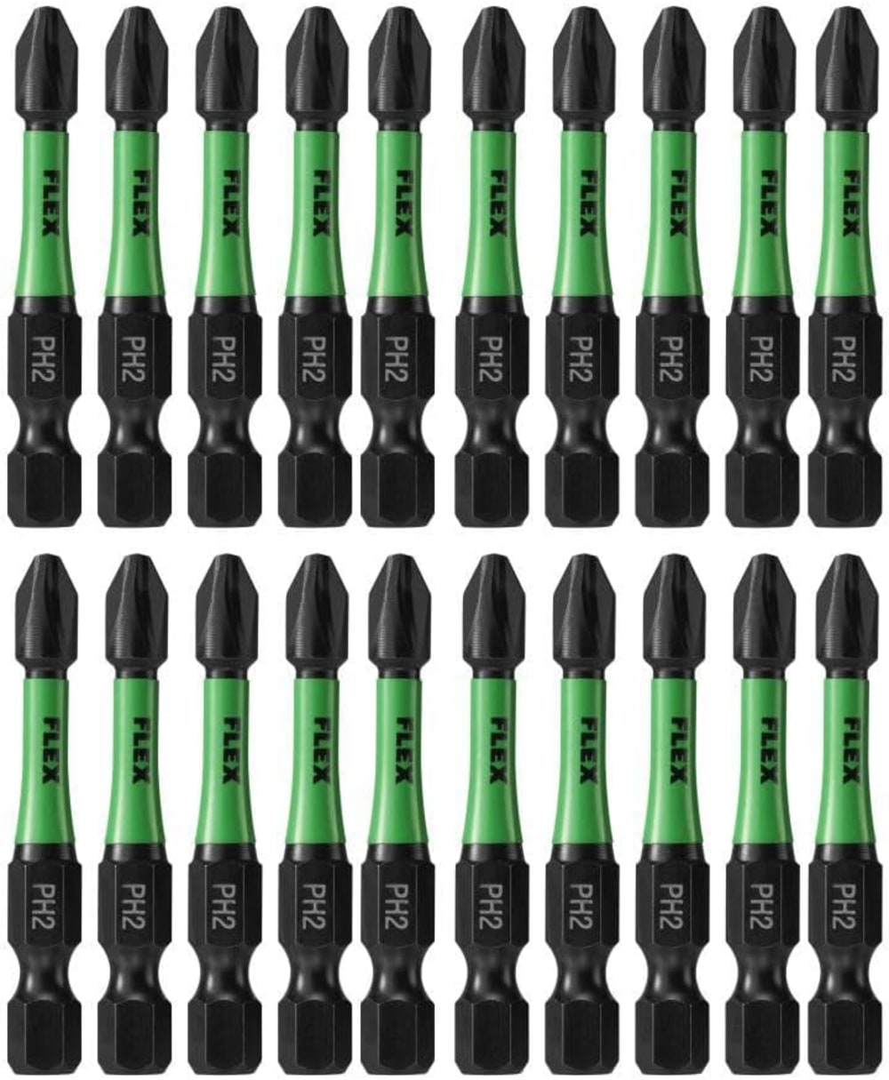 FLEX Impacks 20-Pc. 2" PH2 Impact Driver Bits