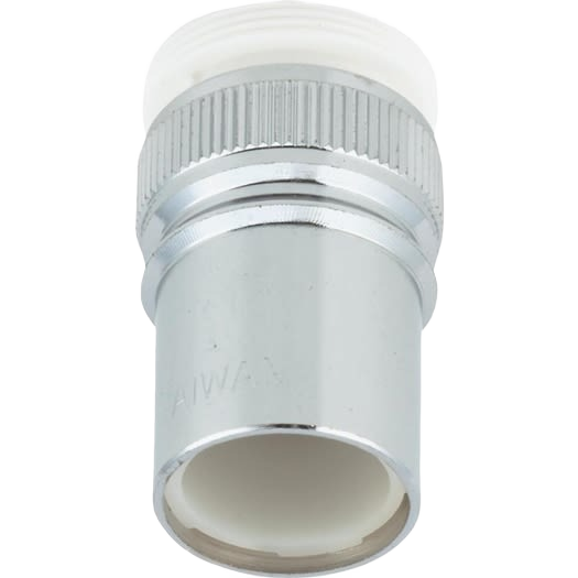 Chrome-plated dishwasher faucet adapter with threaded fittings for plumbing and home improvement tasks