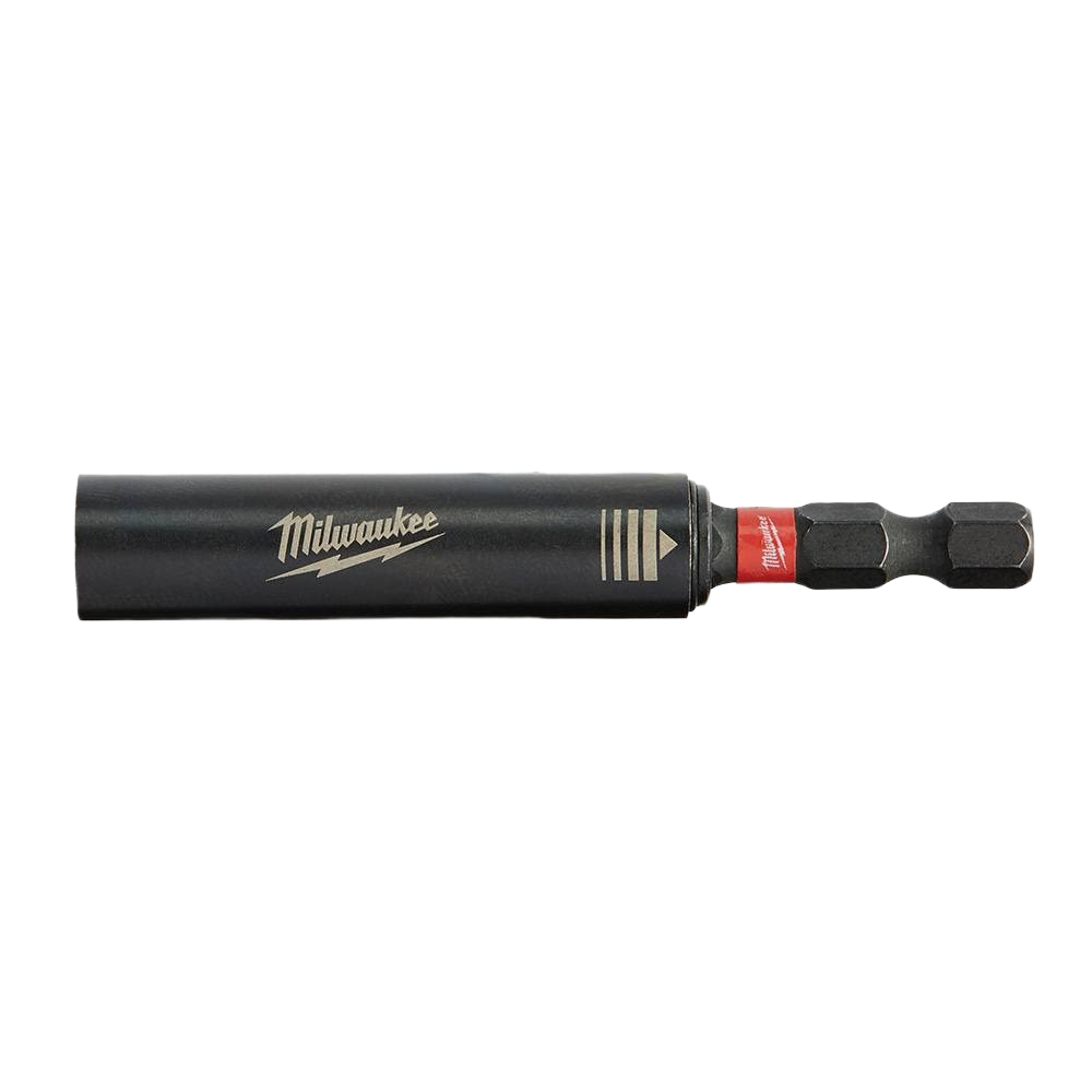 Black Milwaukee magnetic drive guide with hexagonal shank for power tool accessories in woodworking collections