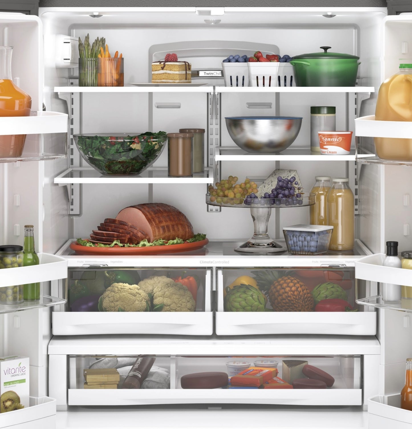 GE® ENERGY STAR® 23.1 Cu. Ft. Counter-Depth Fingerprint Resistant French-Door Refrigerator