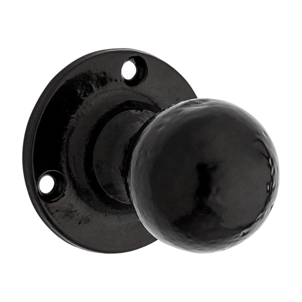 Black decorative gate knob with round design for easy grip, ideal for gate hardware and door accessories under $50