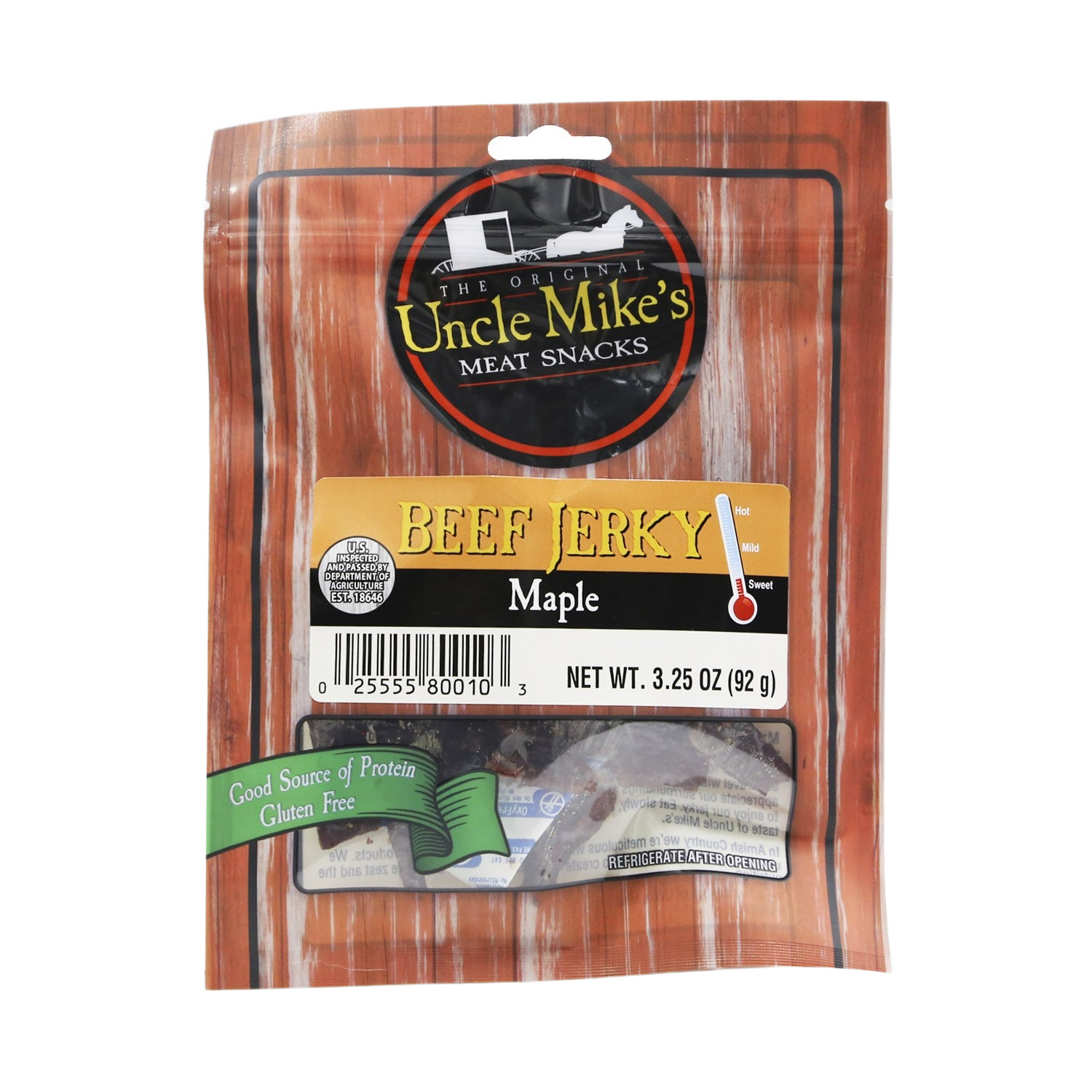 Package of Uncle Mike's maple flavored beef jerky in Chips & Snacks and Food & Beverage collections under $50