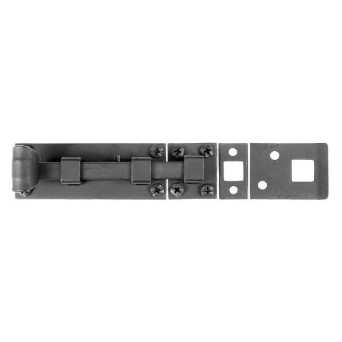 Forged iron door barrel bolt with mounting plates, ideal for hardware, home improvement, and under $50 collections