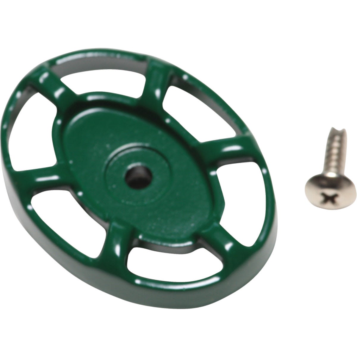 Green coated brass replacement oval handle with mounting screw for plumbing valves and home improvement tools under $50
