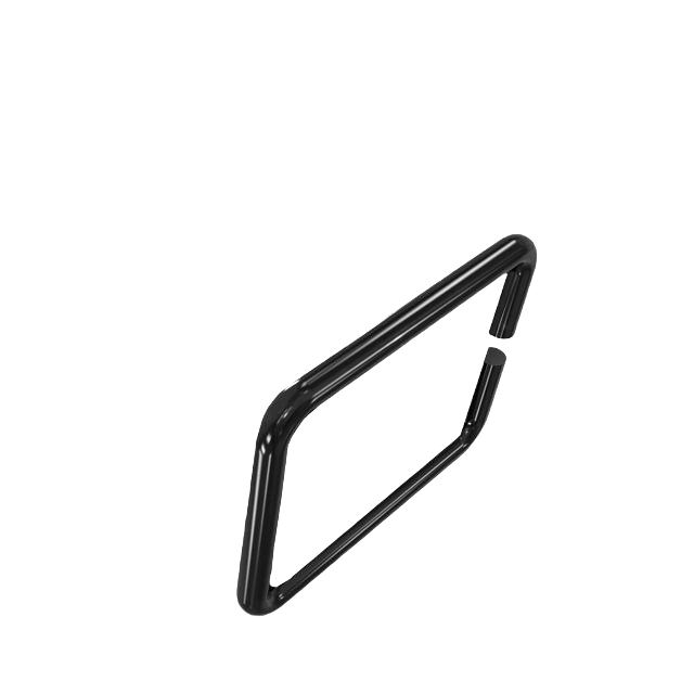 Black metal frame designed to securely hold collection bags, part of John Deere automotive and mechanic tools accessories.