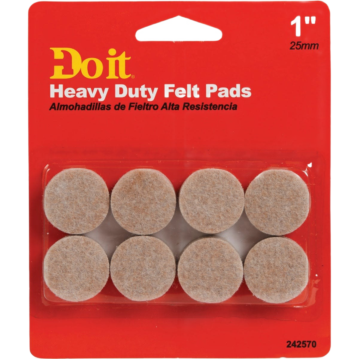 Set of eight round heavy-duty felt pads for furniture protection and leveling in home improvement tasks
