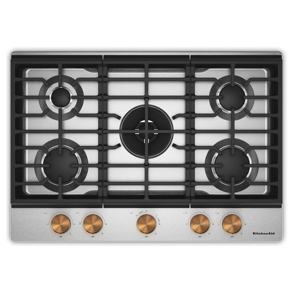 KitchenAid® 30 in. Gas Cooktop with 5 Burners and Integrated Wok Grate