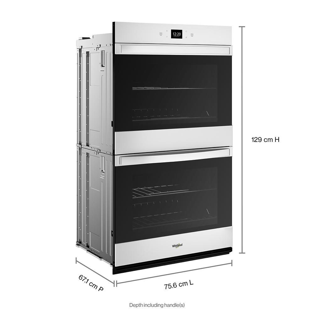 Stainless steel double wall oven with black glass doors and digital display from double wall ovens collection