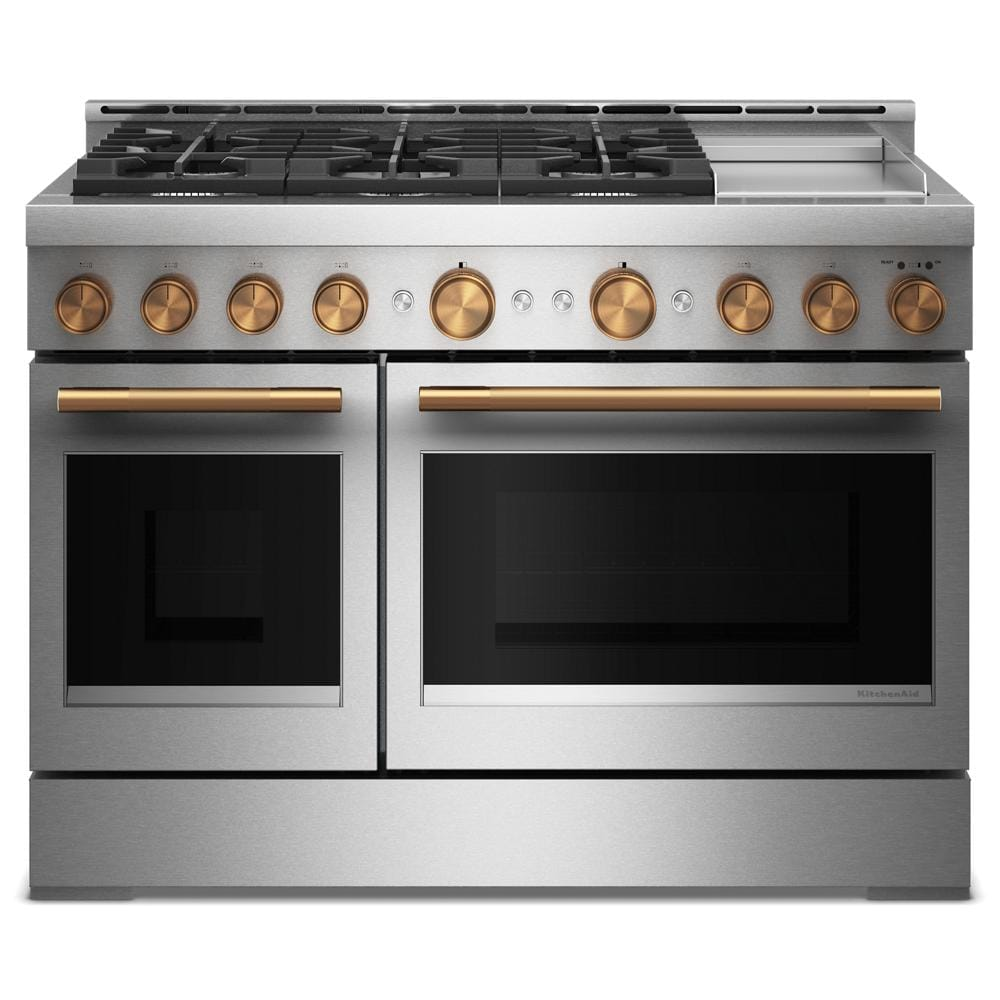 KitchenAid® 48-Inch 6 Burner Commercial-Style Gas Range with Griddle