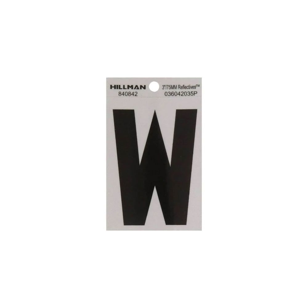 Reflective black and silver mylar letter W, 3 inches tall for boat registration in hardware and home improvement collections