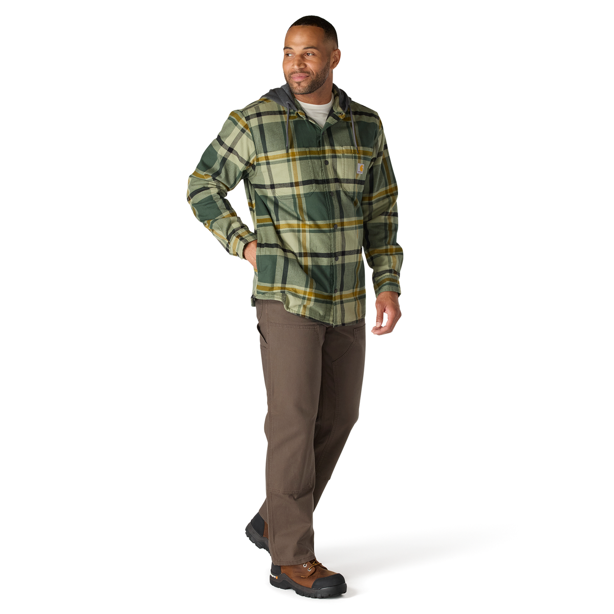 Carhartt Hamilton Relaxed Plaid Shirt Jac - Forestry Green, 2XL