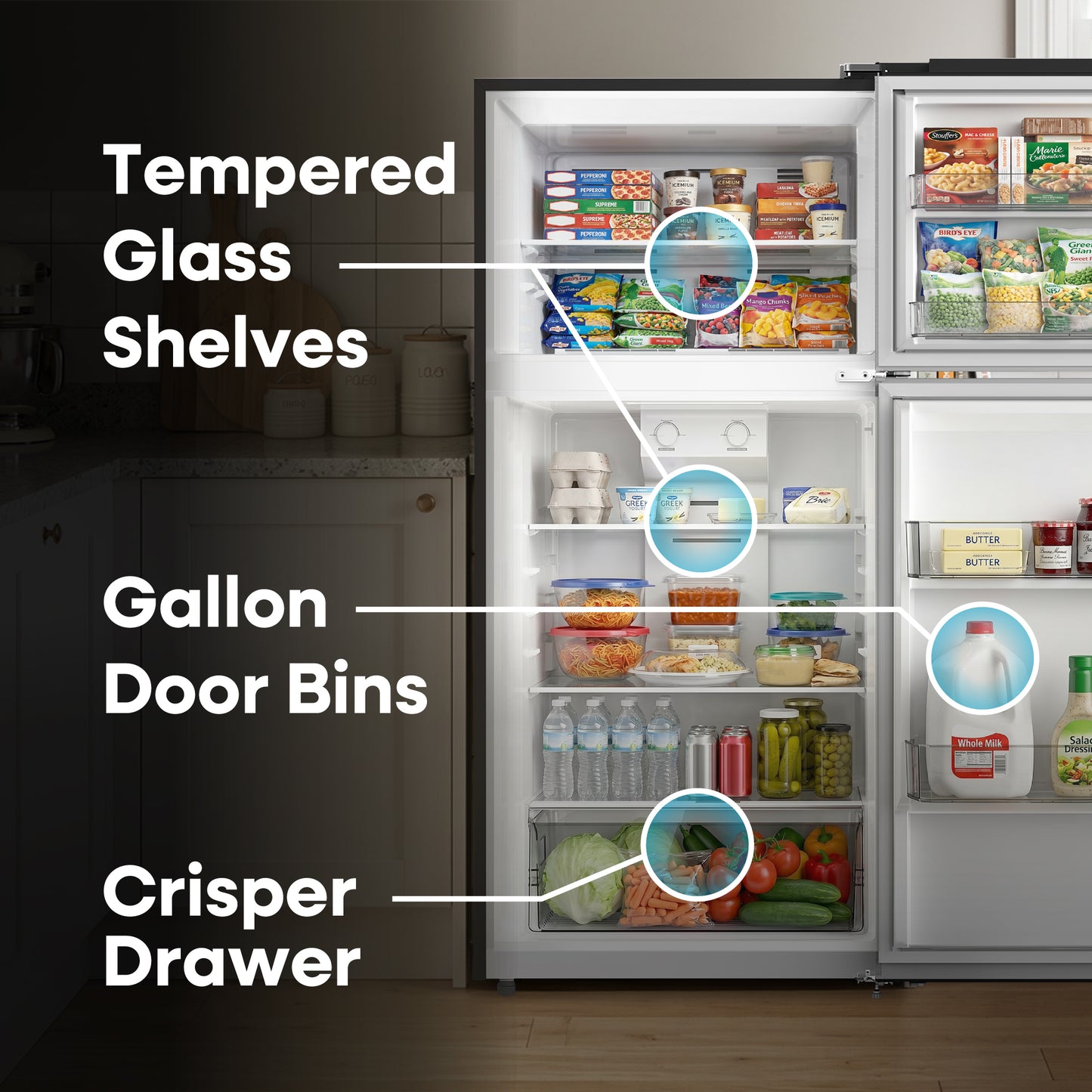 Element Electronics 14.2 cu. ft. Top Freezer Refrigerator - Black, ENERGY STAR (ERT14CSCB)