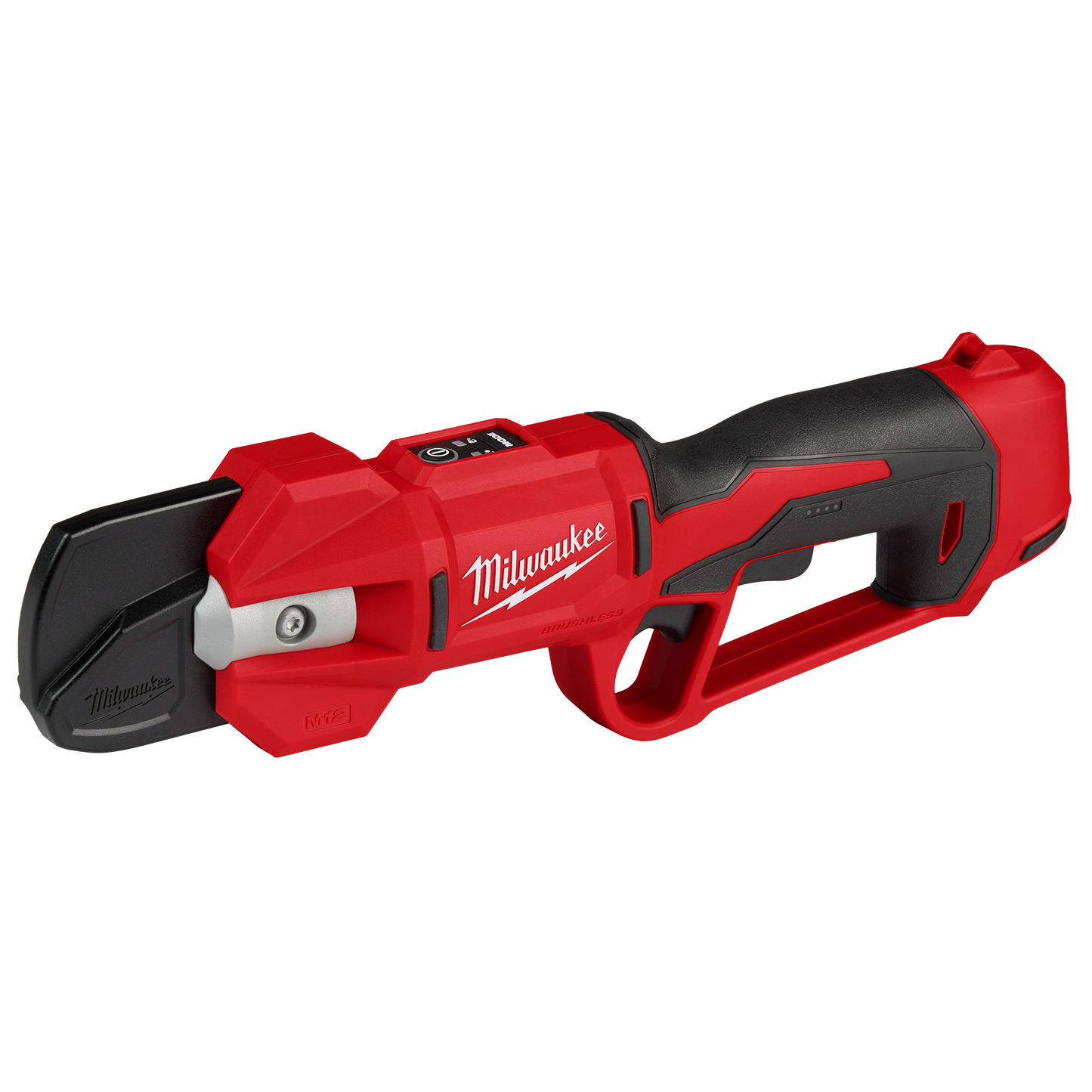 Compact red and black cordless brushless pruning shears designed for efficient home improvement and gardening tasks