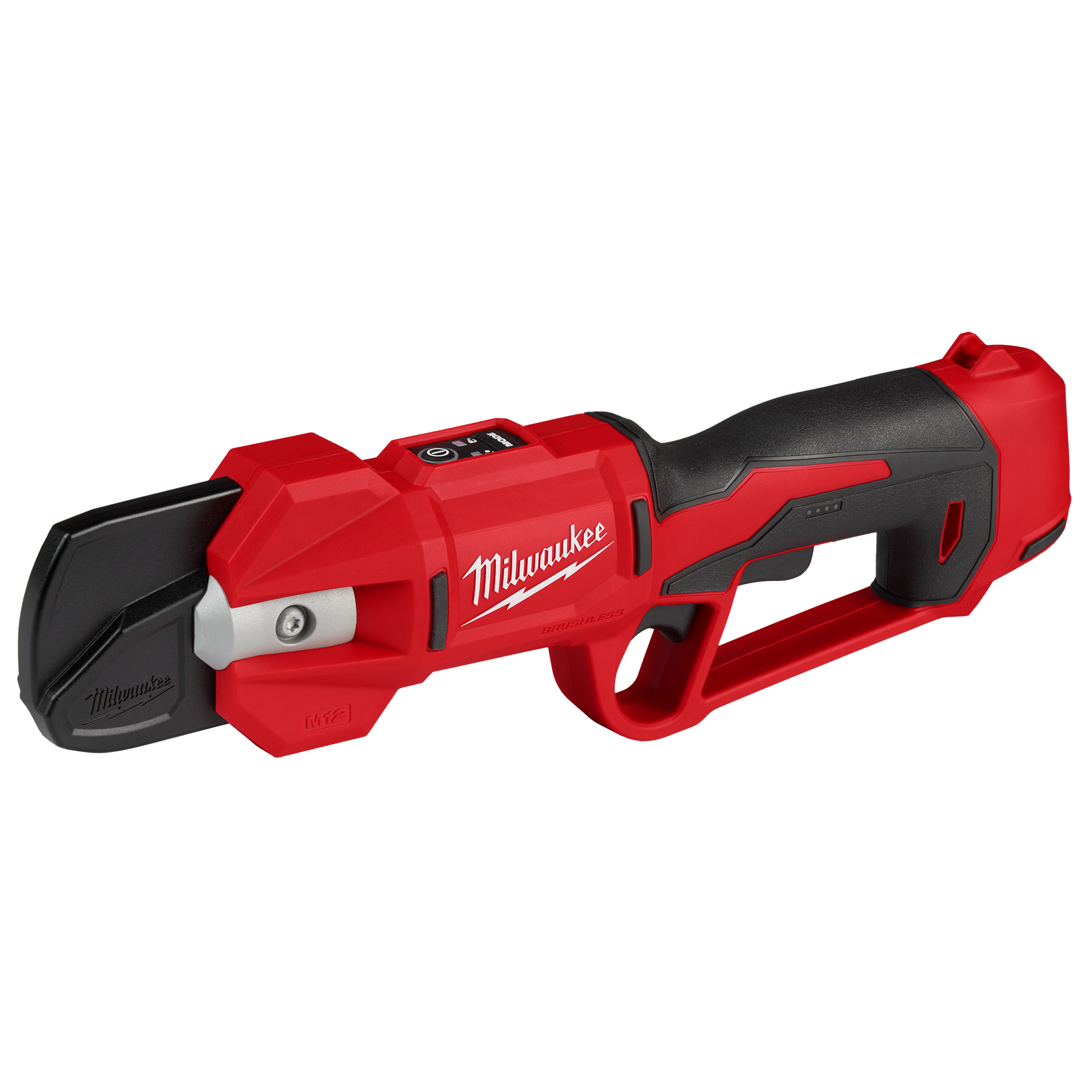 Compact red and black cordless brushless pruning shears designed for efficient home improvement and gardening tasks