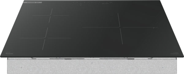 Sleek black Bosch induction cooktop with four cooking zones, designed for modern kitchen and home improvement.