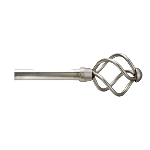 Satin nickel decorative birdcage curtain rod with 5/8 inch diameter for window treatments and home decor under $100
