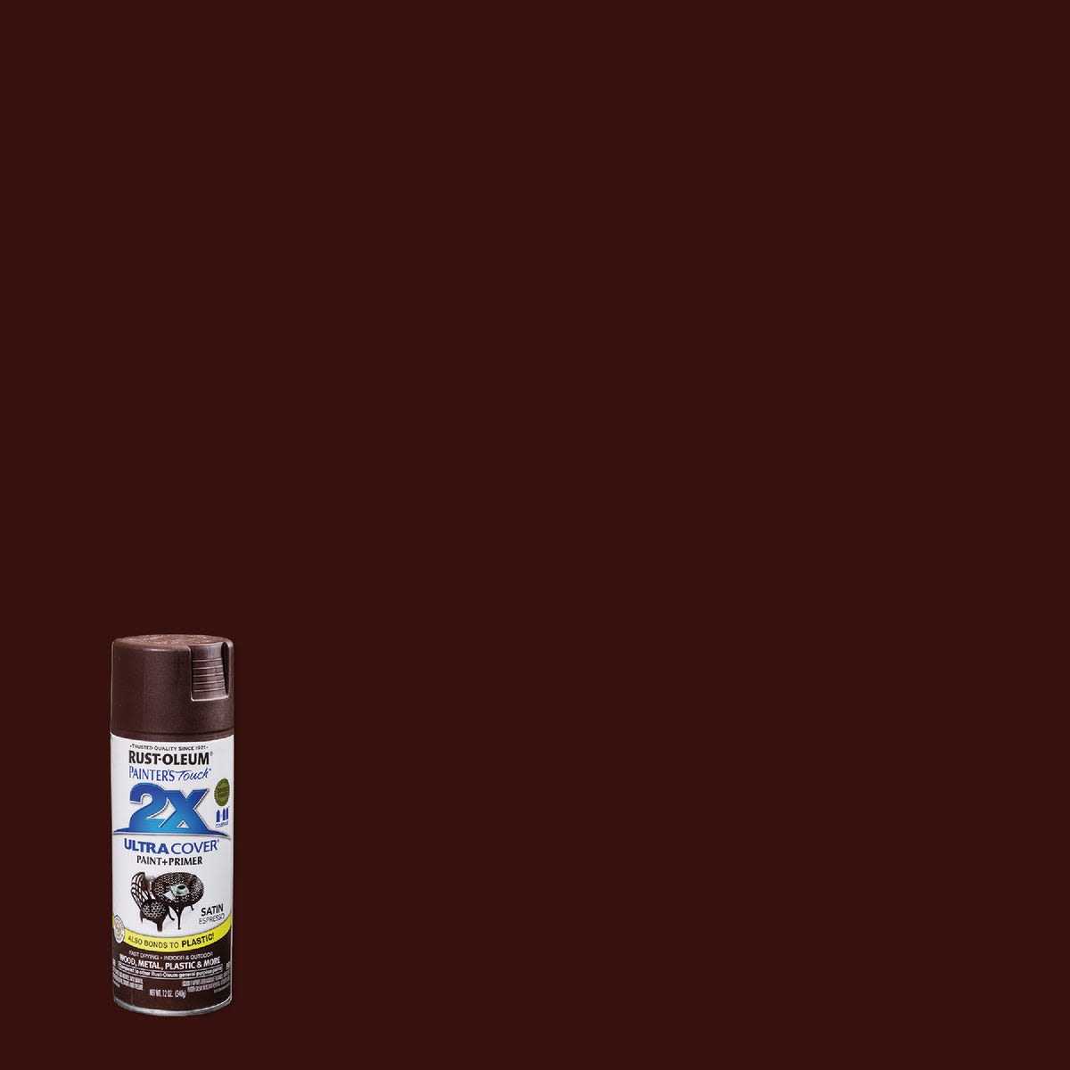 12 oz. espresso satin spray paint and primer for wood, metal, and crafts in Spray Paint and Home Improvement collections
