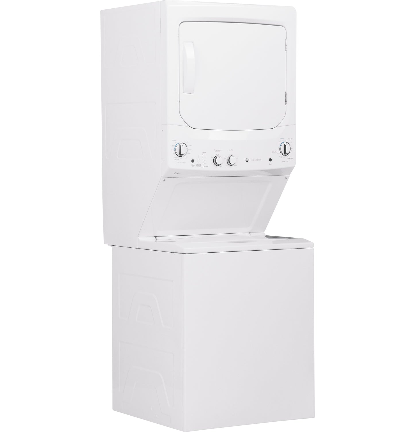GE Unitized Spacemaker® 3.8 cu. ft. Capacity Washer with Stainless Steel Basket and 5.9 cu. ft. Capacity Gas Dryer