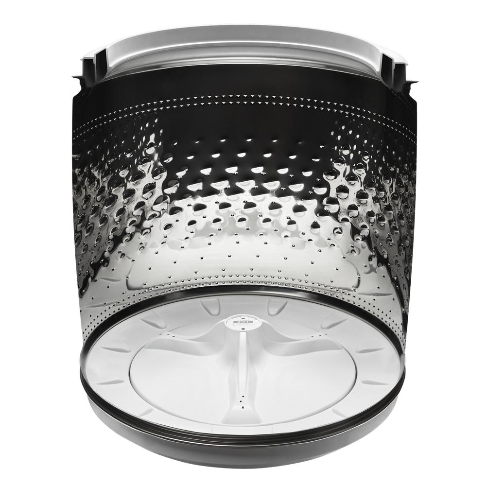 Stainless steel top load washer drum featuring 2 in 1 removable agitator in washers and appliances collection