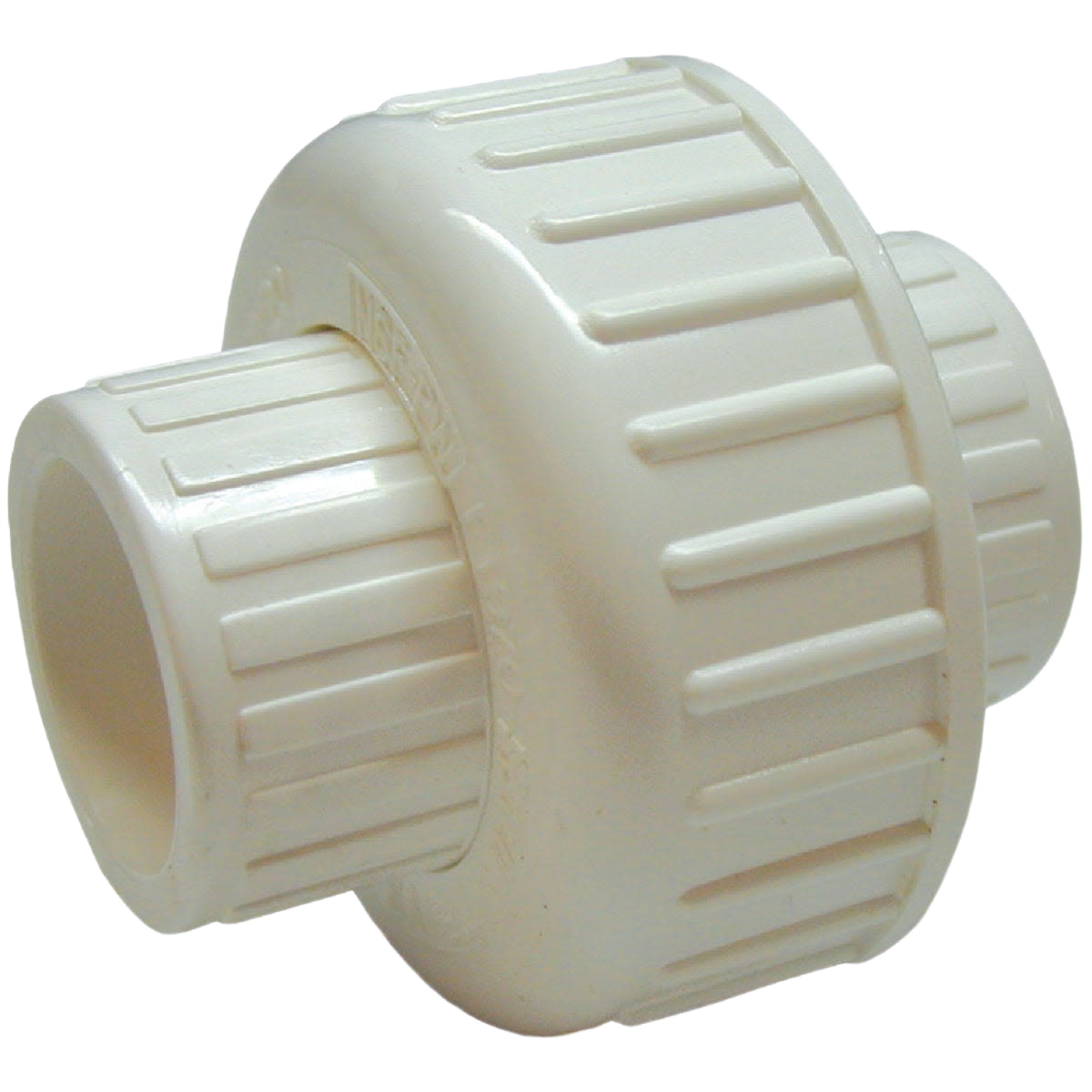 White PVC slip union fitting for plumbing applications in Pipes & Fittings and Home Improvement collections