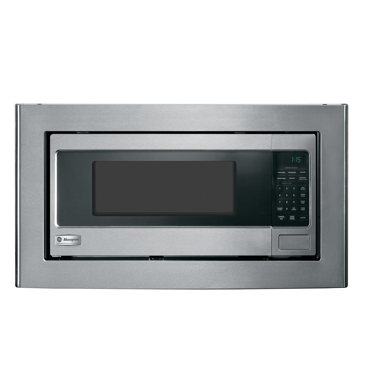Stainless steel built-in microwave trim kit with digital display and control panel for Kitchen & Kitchenware appliances collection