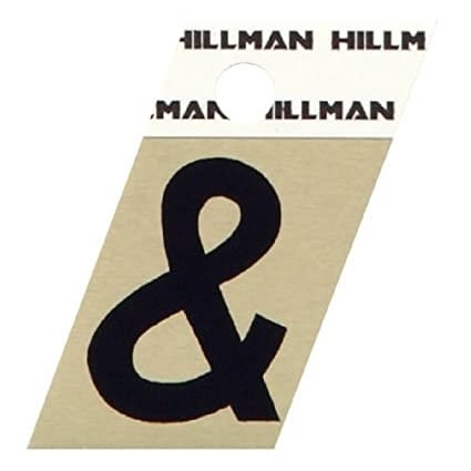 Black ampersand symbol sticker with gold aluminum angled backing for home improvement and crafts projects