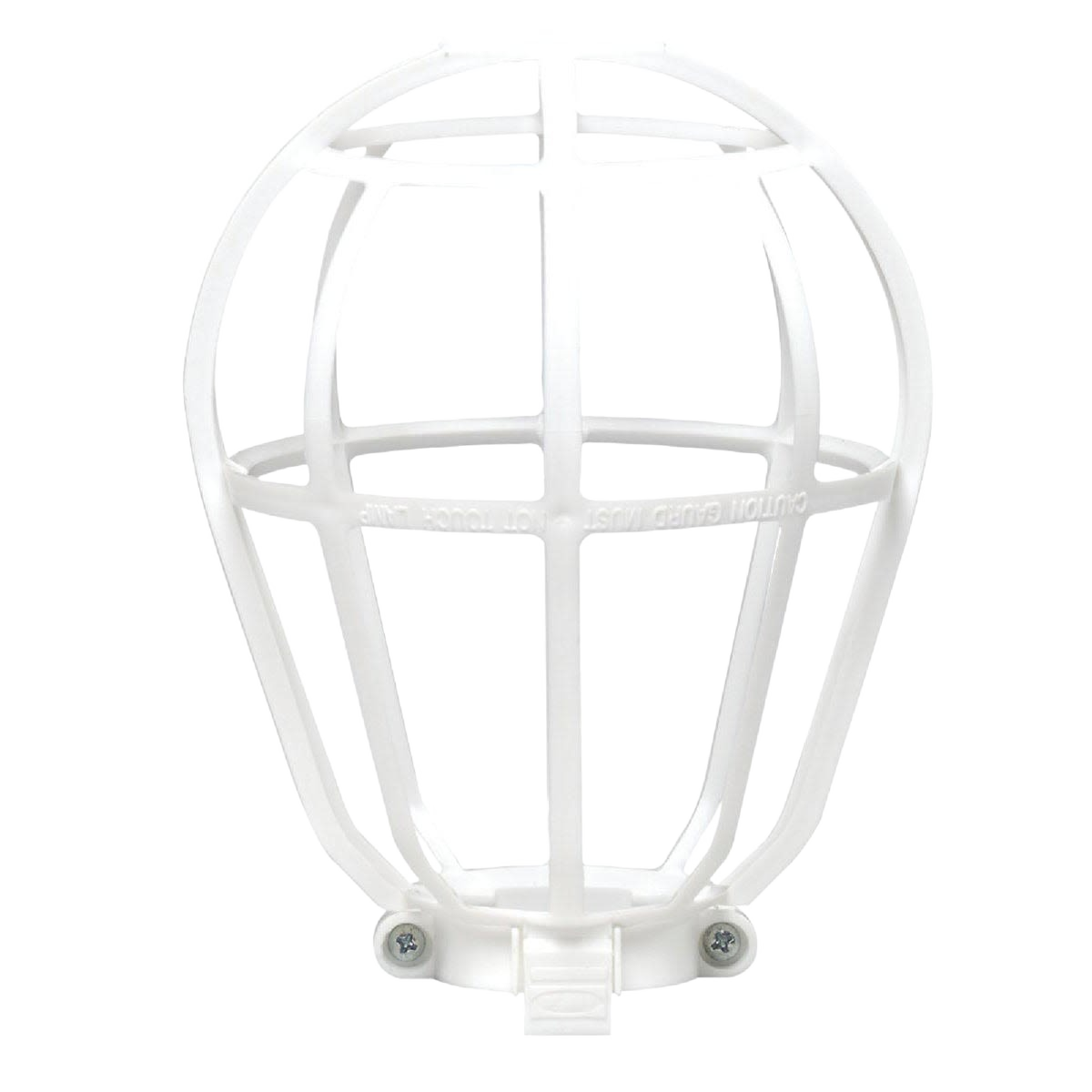 White sturdy plastic bulb guard cage for bulb protection in lighting and electrical home improvement collections