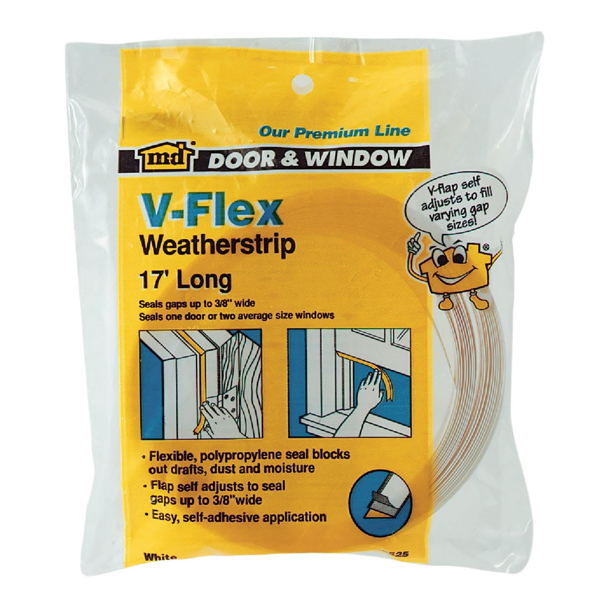 M-D Building Products 17 Ft White V-Flex Weatherstrip Seal