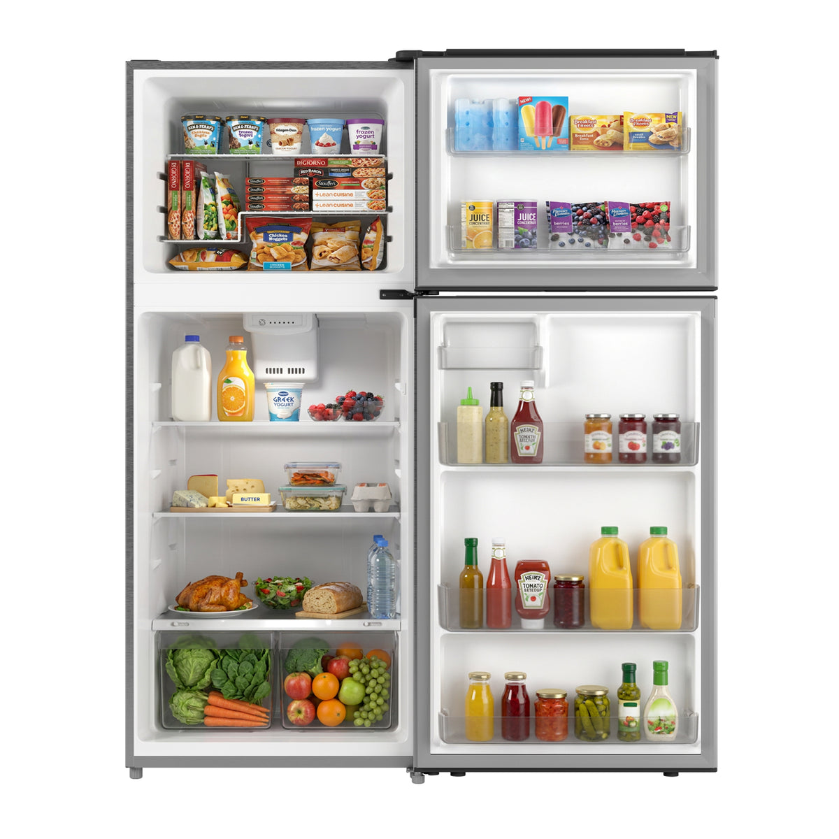 Element Electronics 17.6 cu. ft. Top Freezer Refrigerator, Ice Maker Ready - Stainless Look, ENERGY STAR (ENR18TFGCS)