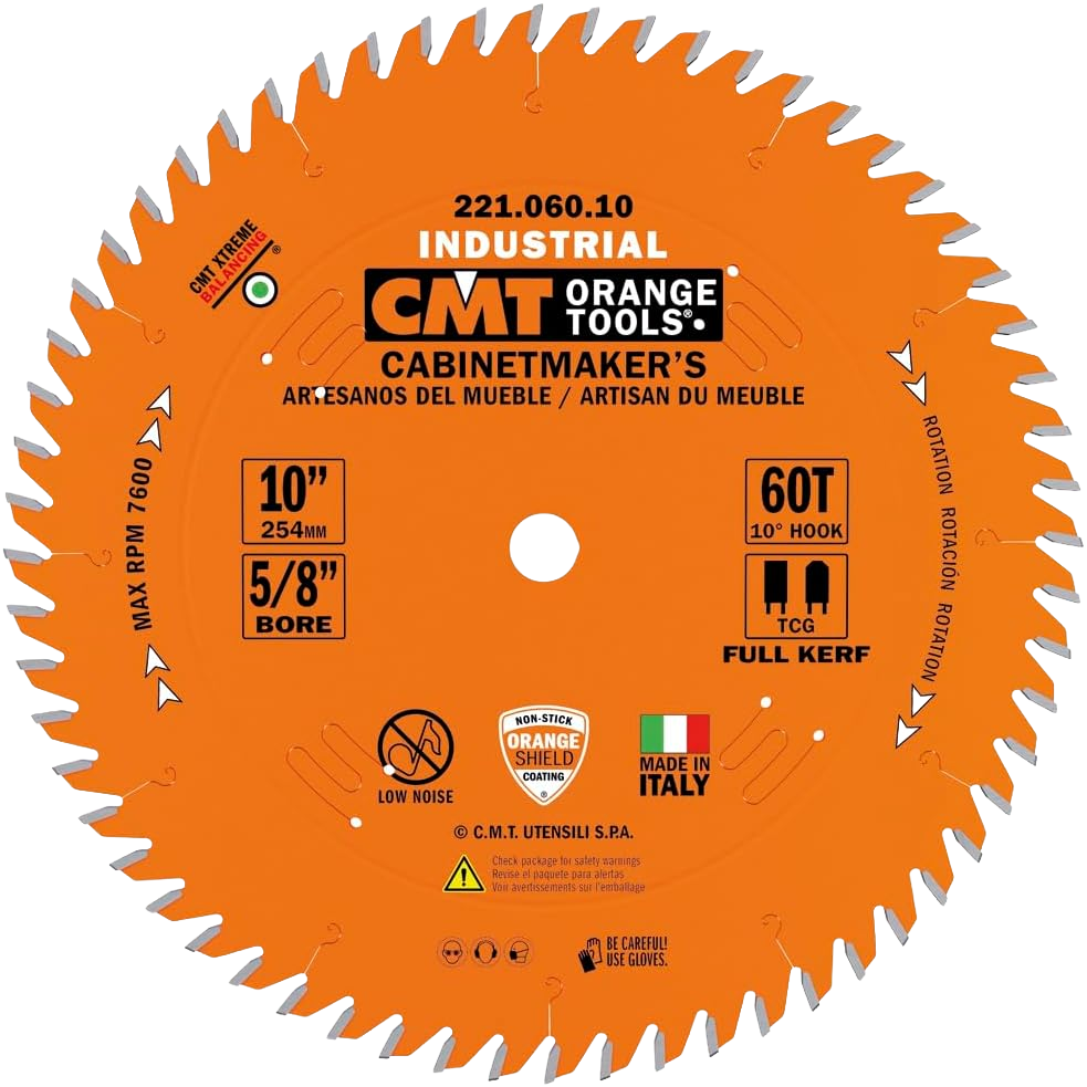 CMT Orange Tools 10” 60T Cabinetmaker’s Saw Blade