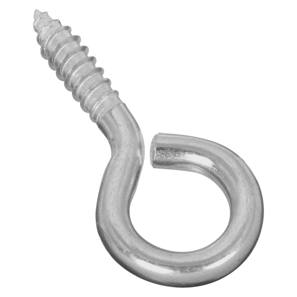 Zinc large screw eye with threaded shank for secure fastening in hardware, hooks, and home improvement tools under $50