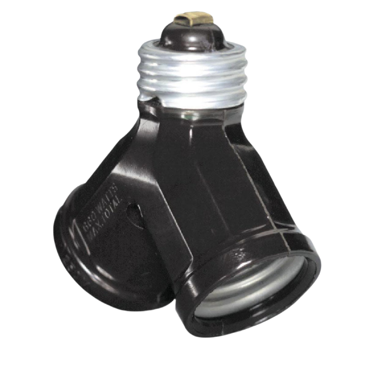 Brown electrical adapter converting one socket into two for lighting and lamp parts in home improvement collections under $50