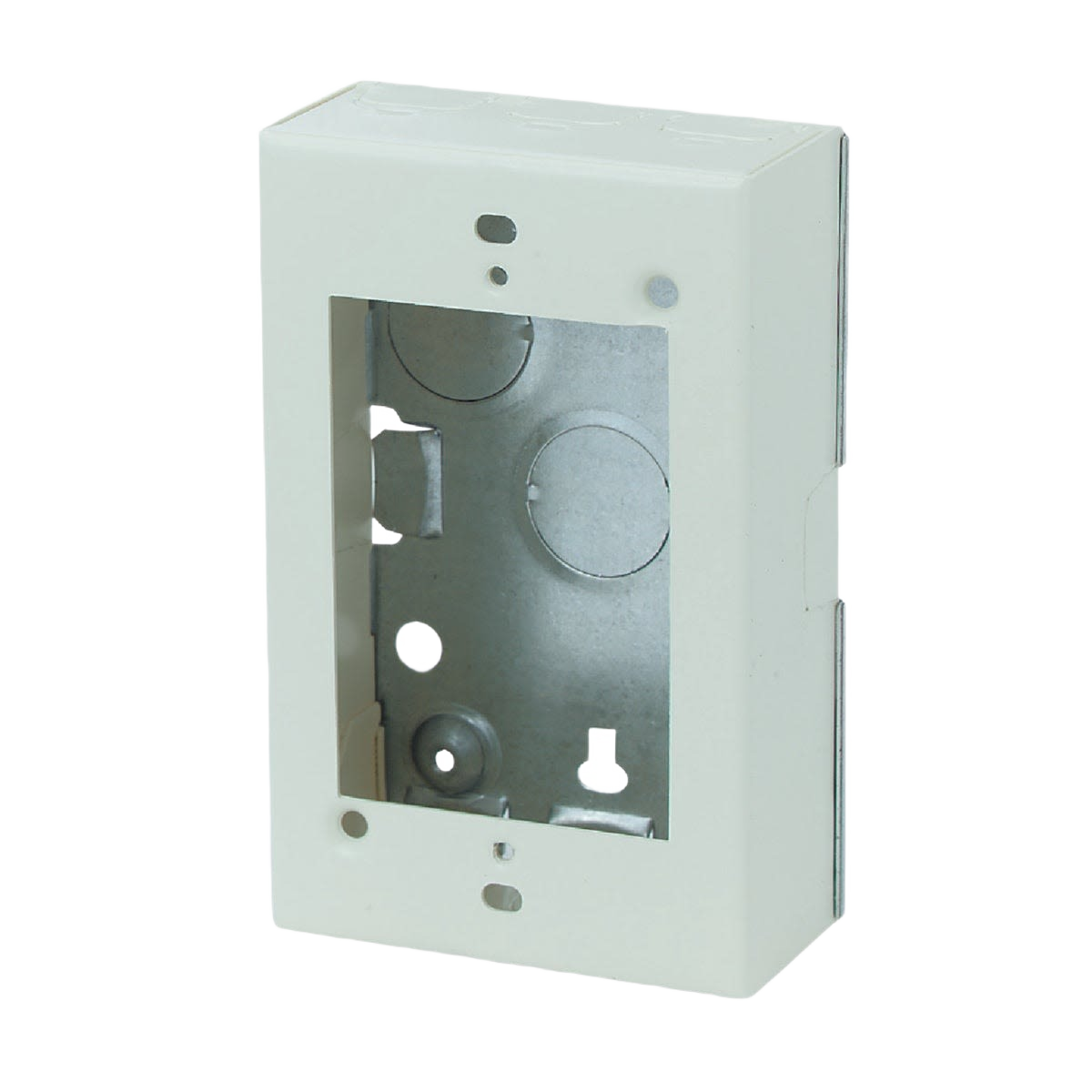 Ivory finished steel electrical box for switches and receptacles, perfect for electrical and home improvement projects under $50