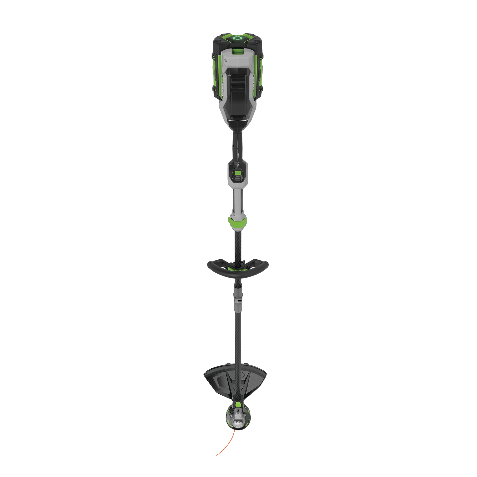 Green and black cordless trimmer with Powerload spool and ergonomic handle for efficient tools and home improvement use