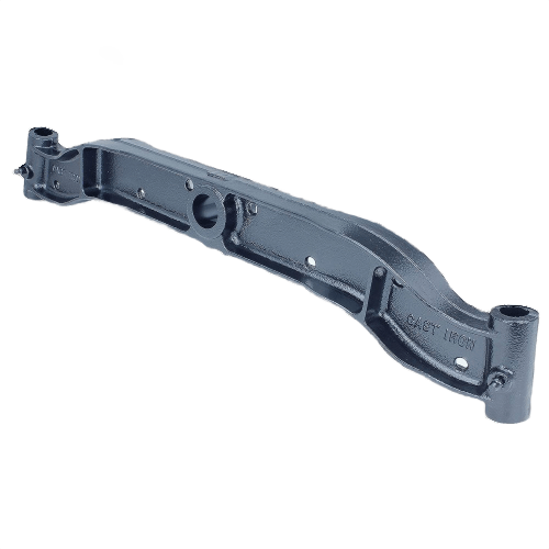 Cast iron front axle for John Deere machinery with reinforced structure and mounting holes for secure installation