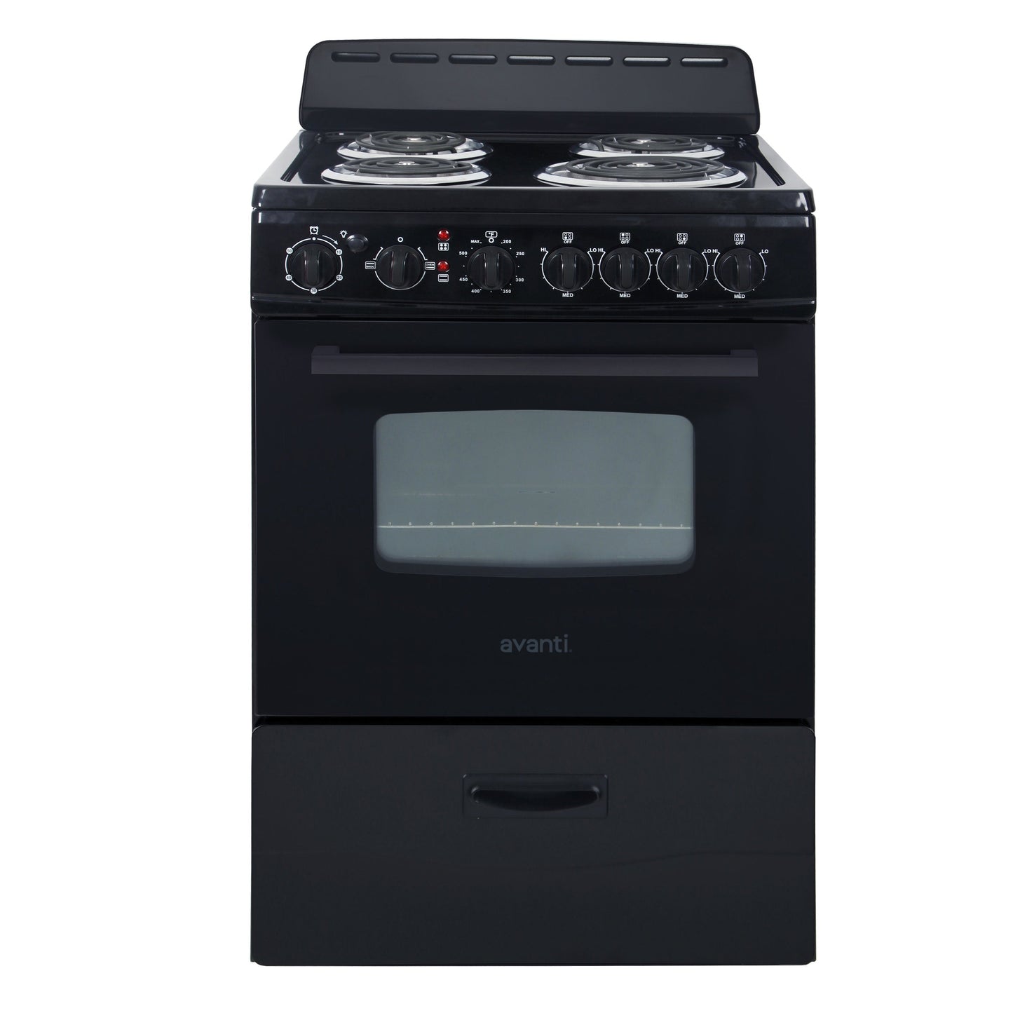 Avanti 24" Electric Range Oven with Framed Glass Door - Black