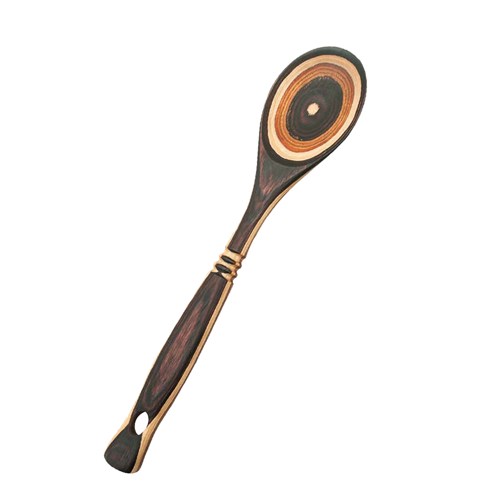 Colorful bamboo pakkawood spoon with ergonomic handle for kitchen utensils in cooking and kitchenware collections under $50
