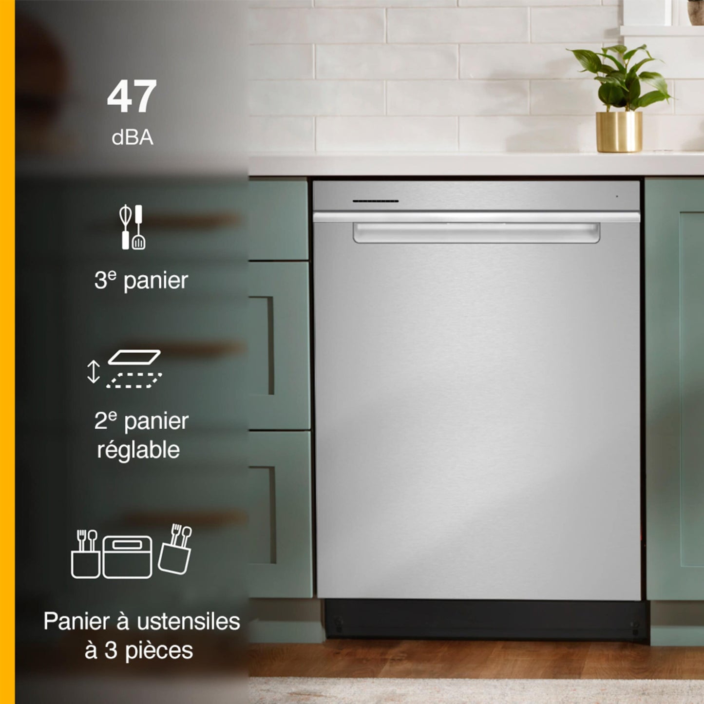 24” Stainless Steel Dishwasher with AI Intelligent Wash - 47 dBA