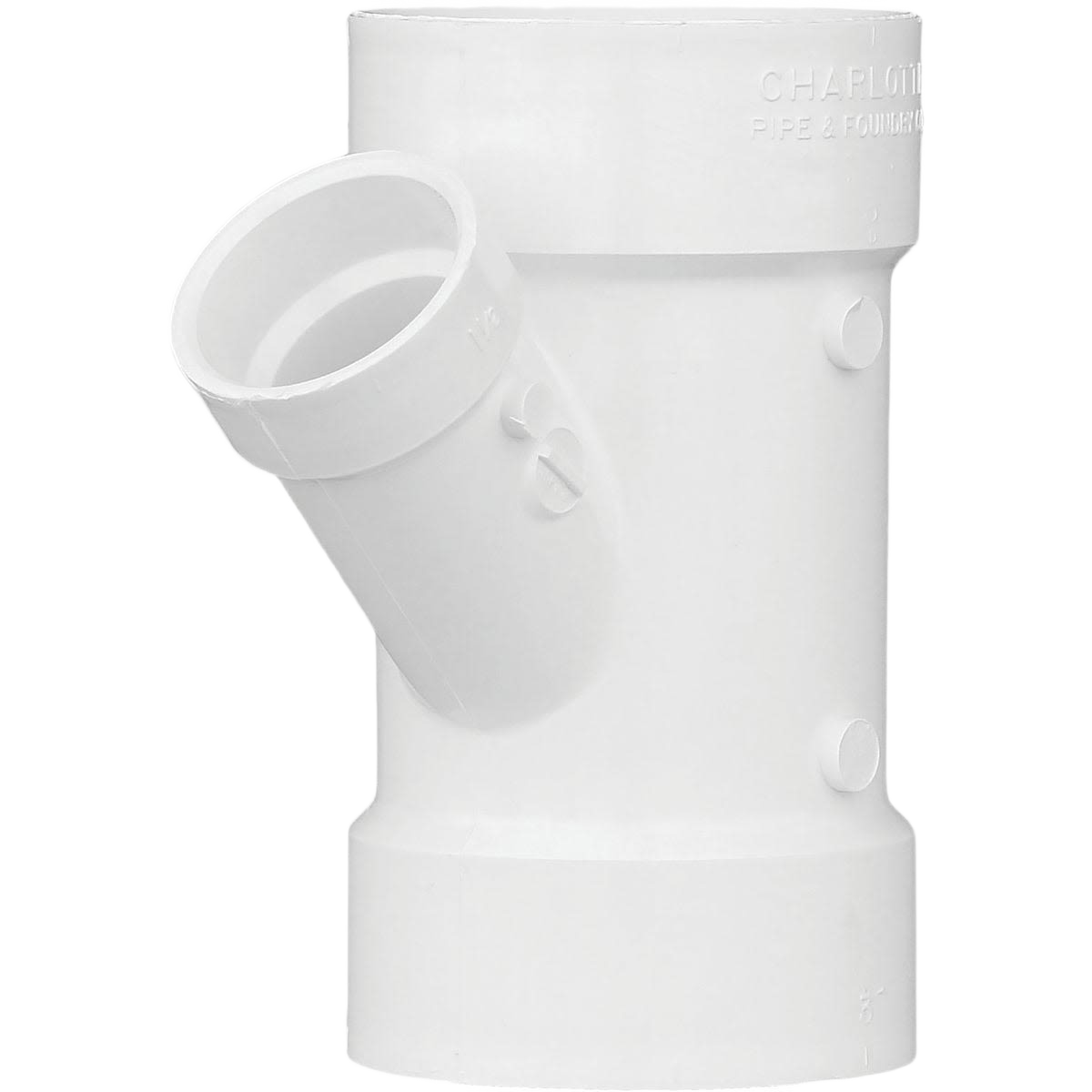 White PVC reducing wye fitting for plumbing drain, waste, and vent applications under $50 in pipes and fittings collection