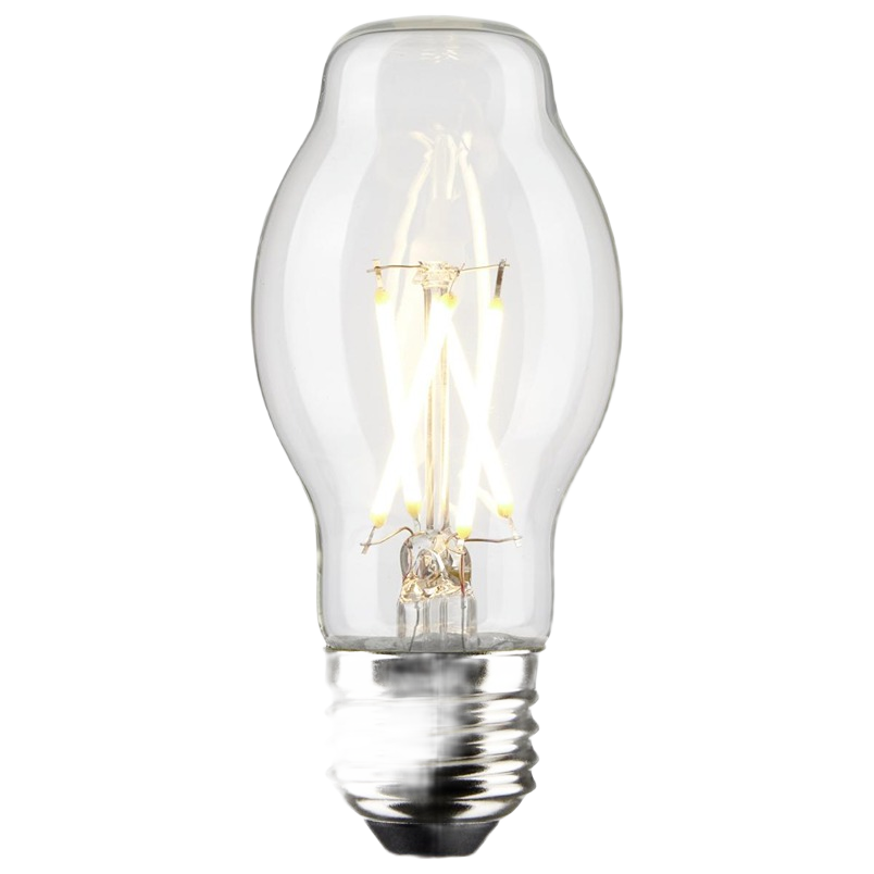 Clear BT15 LED light bulb with cool white filament and medium base for energy-efficient lighting in home improvement collections