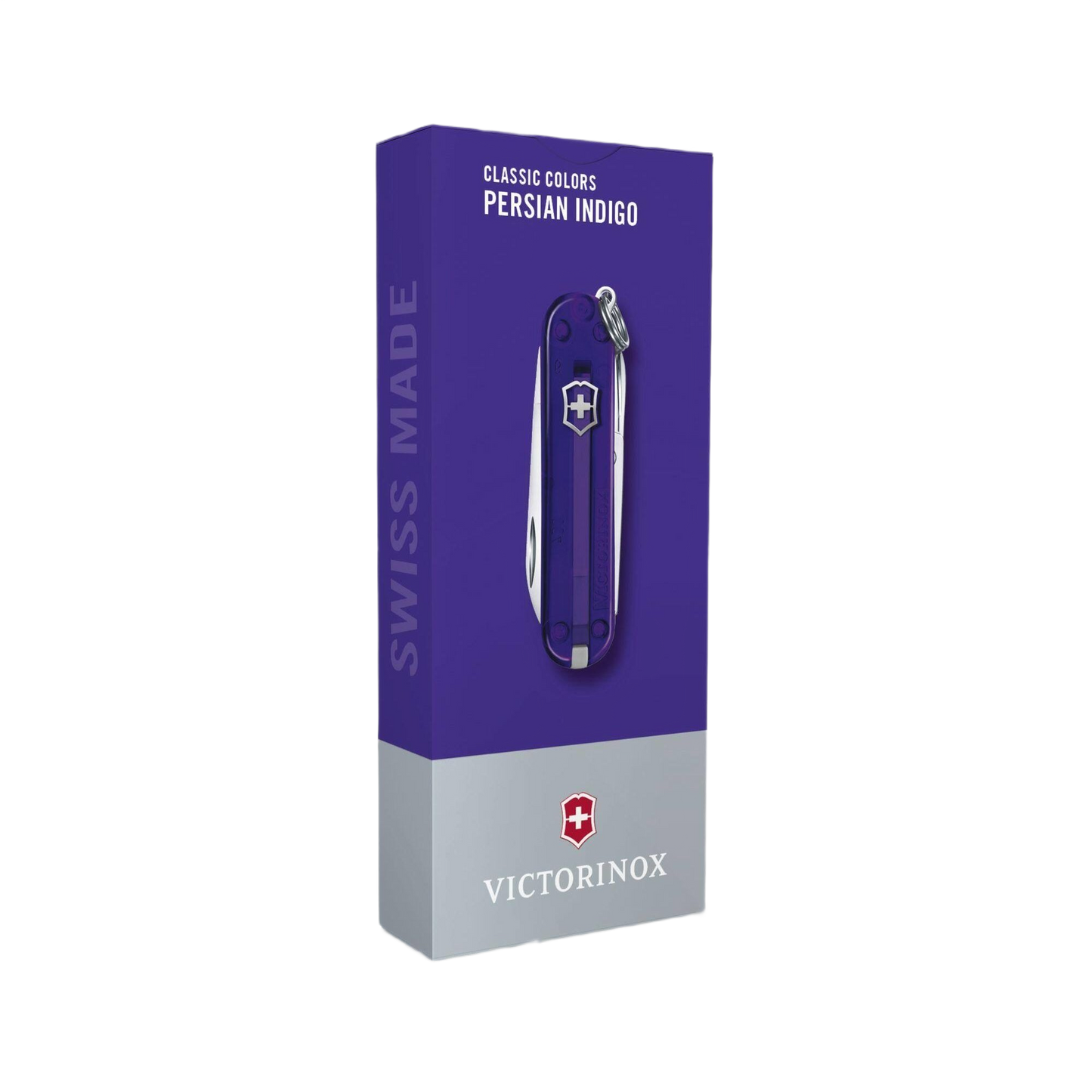 Compact translucent Persian indigo Swiss Army pocket knife with seven functions in cutting and multi-tools under $50 collection