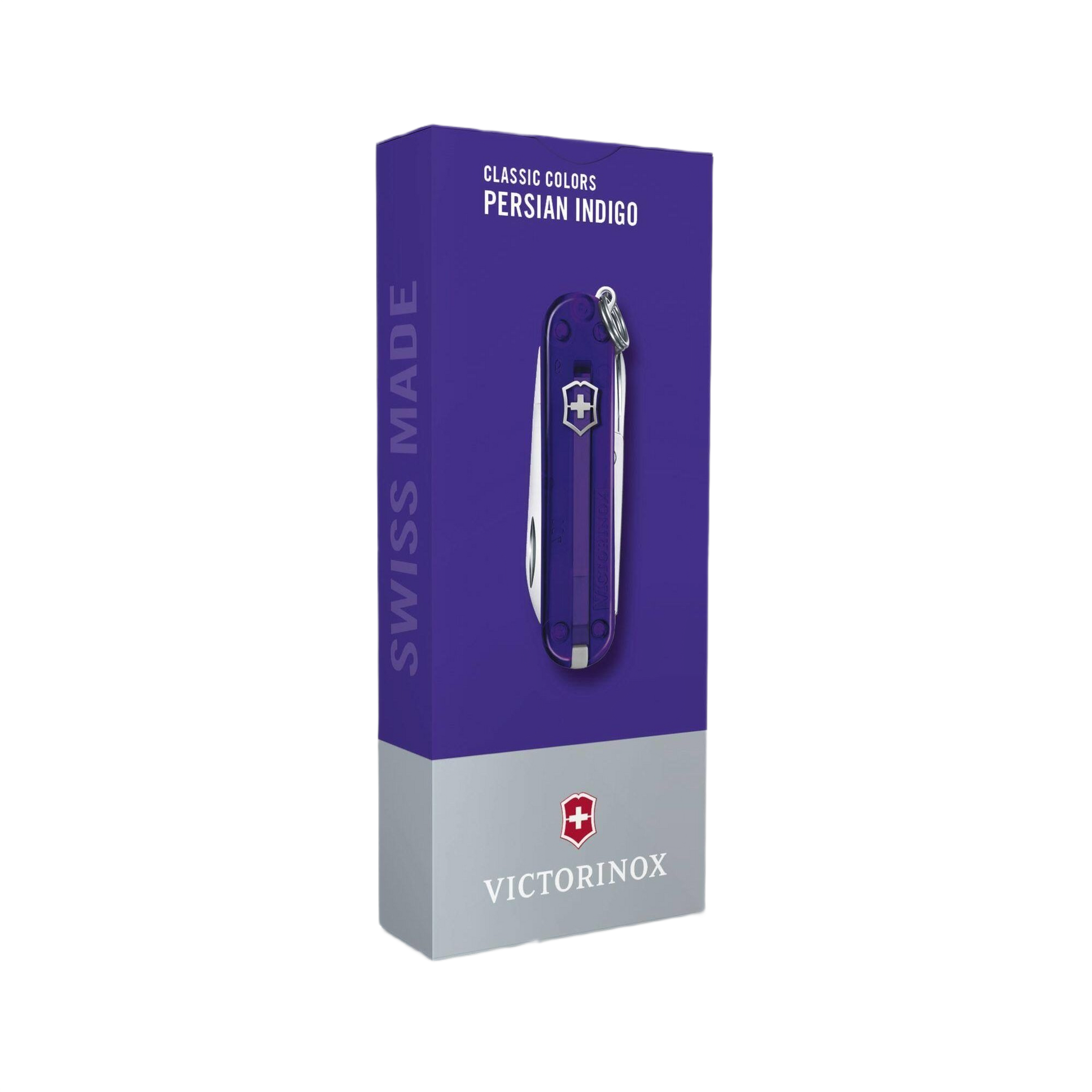 Compact translucent Persian indigo Swiss Army pocket knife with seven functions in cutting and multi-tools under $50 collection