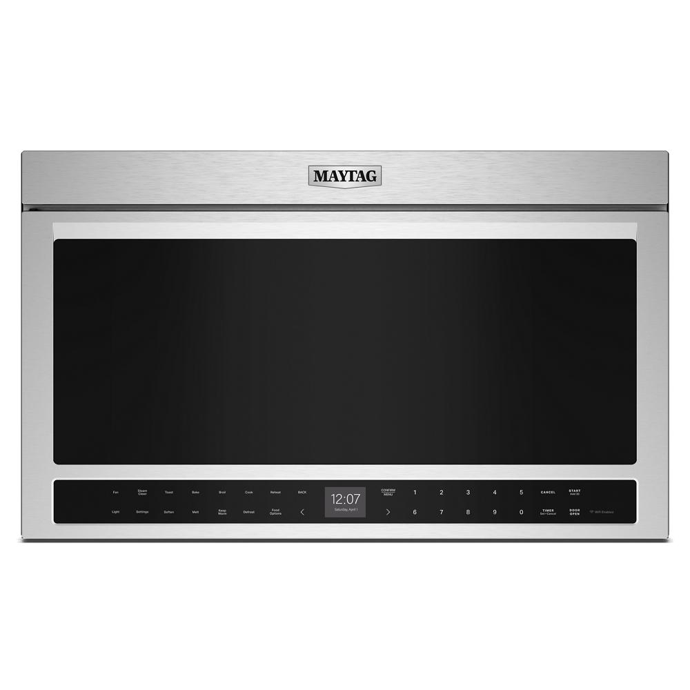 Stainless steel flush mount microwave with digital controls, part of kitchen appliances and microwaves collections