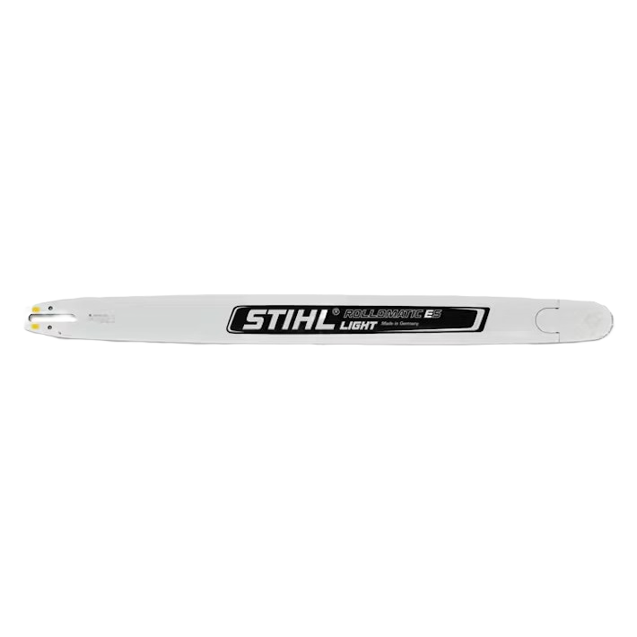 White STIHL Rollomatic ES Light guide bar designed for chainsaws with 3/8" pitch for tools and home improvement use