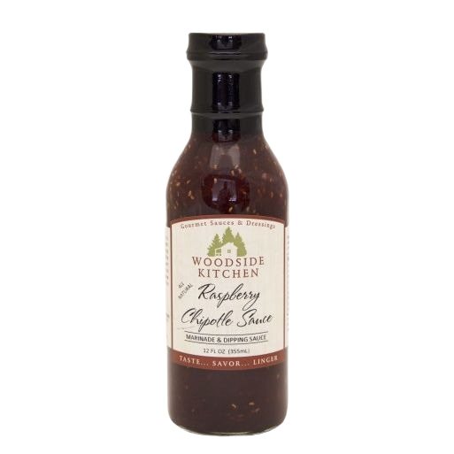 Glass bottle of raspberry chipotle sauce for marinades and dipping in condiments and sauces under $50 collection
